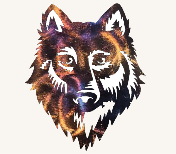 Wolf Face Front Metal Art (#126)
