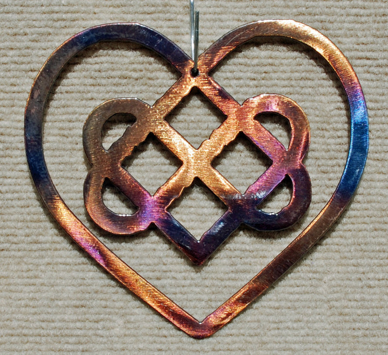 Celtic Heart with Knot Metal Art Sculpture - Mountain Metal Arts