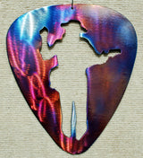 Stevie Ray Vaughan Guitar Pick Metal Art Sculpture - Mountain Metal Arts