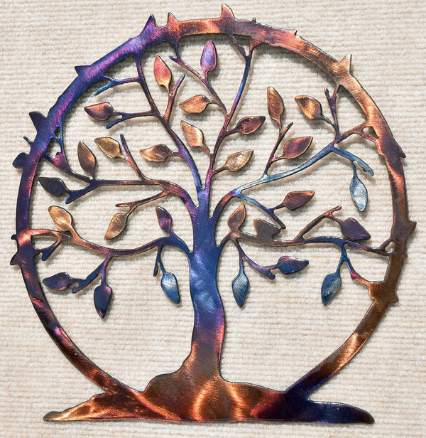 Tree of Life / Family Tree with Circle Metal Art Sculpture - Mountain Metal Arts