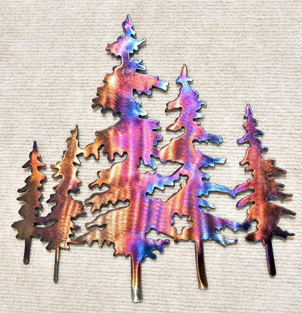 Pine Tree Metal Art - 12", 18" or 24" - Mountain Metal Arts