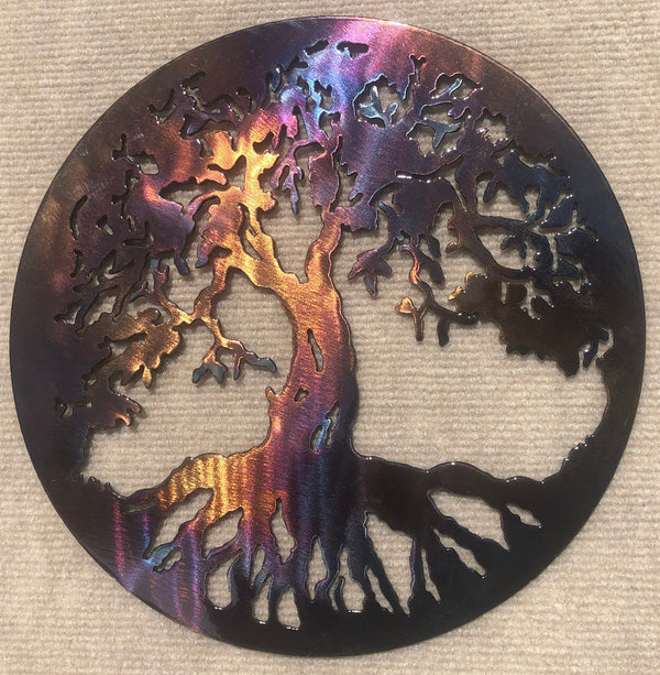 Tree of Life / Family Tree Round Metal Art Sculpture - Mountain Metal Arts
