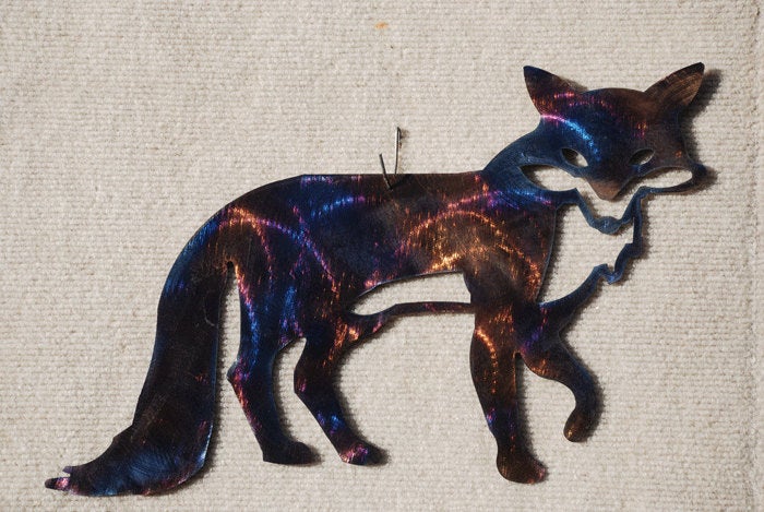 Metallic Fox Fox Metal Art Sculpture – Mountain Metal Arts