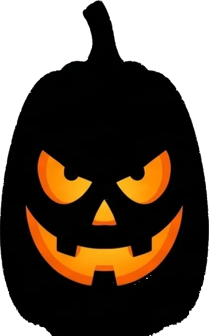 A carved jack-o-lantern