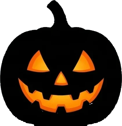 A carved jack-o-lantern